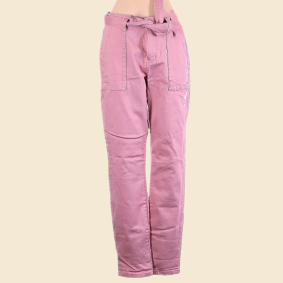 🌸Soho NY and Co. "Super High Waist Tapered Leg" Pink Jeans - Picture 4 of 12